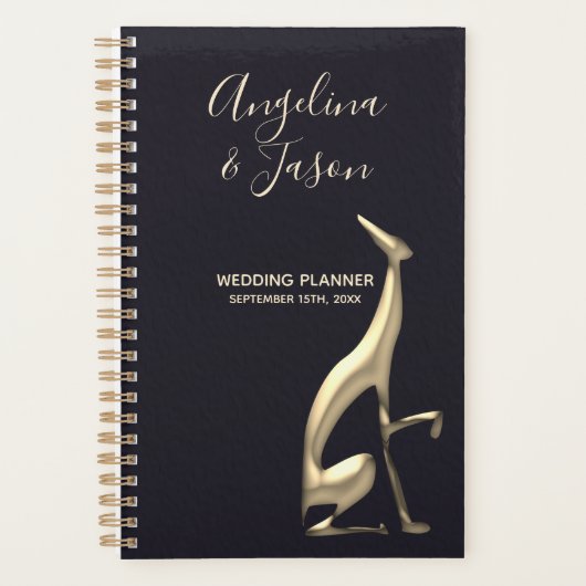 Elegante Zwarte Bruiloft Planner (Voorkant)