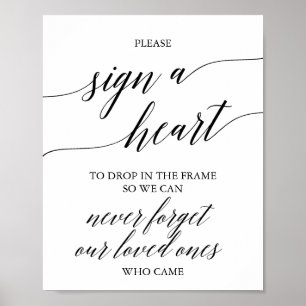 Elegante Zwarte Calligrafie Gelieve een Hart te On Poster