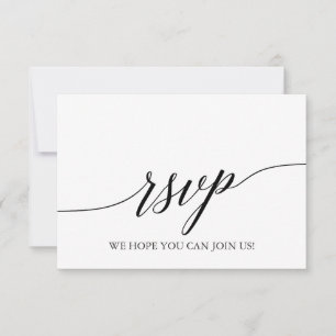 Elegante Zwarte Calligrafie Liedverzoek RSVP Kaart