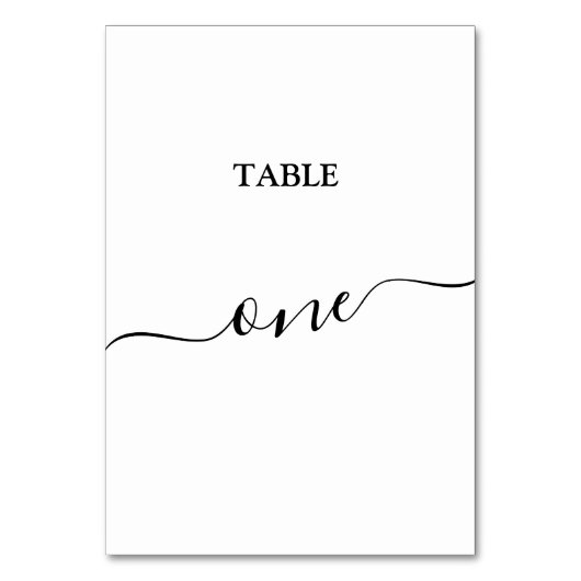 Elegante Zwarte Calligrafie Tafel Nummer één kaart (Voorkant)
