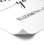 Elegante Zwarte Calligraphy Bedankt Poster (Hoek)