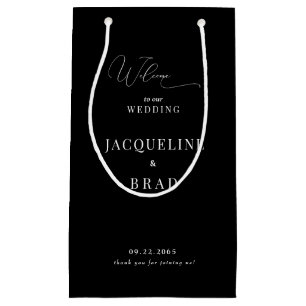 Elegante zwarte Chinoiserie bruiloft gunst dank u Klein Cadeauzakje