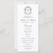 Elegante zwarte Chinoiserie Crest bruiloft program (Voorkant)