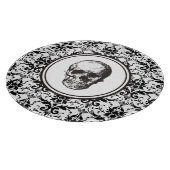 Elegante  zwarte Damask Pattern Skull Snijplank (Hoek)