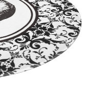 Elegante  zwarte Damask Pattern Skull Snijplank (Hoek)