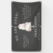 Elegante zwarte drie-tier Cake Store Banner (Verticaal)