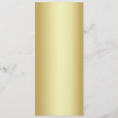 Elegante zwarte en glinsterende gouden bruiloft menu (Achterkant)