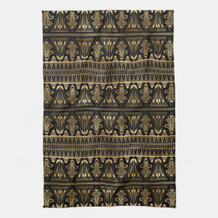 Elegante zwarte en gouden art deco vintage uit de theedoek