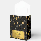 Elegante zwarte en gouden ballonnen bedankdoosjes (Open)