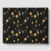Elegante zwarte en gouden ballonnen Keepsake Gastenboek (Achterkant)