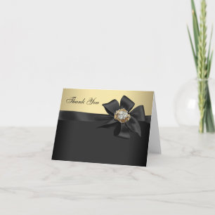 Elegante zwarte en gouden bedankkaartjes bedankkaart