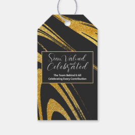 Elegante zwarte en gouden cadeaukaartjes cadeaulabel
