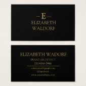 Elegante zwarte en gouden gepersonaliseerde profie visitekaartje (Voorkant /achterkant)