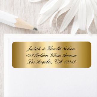 Elegante zwarte en gouden glans ombre-folie etiket