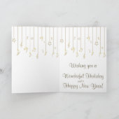 Elegante Zwarte en Gouden Kerstkaart Feestdagen Kaart (Binnen)