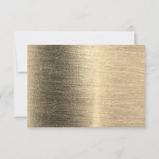 Elegante Zwarte en Gouden Metallic Bruiloft Save The Date (Achterkant)
