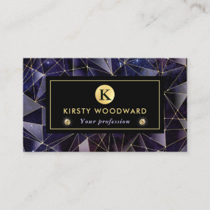 Elegante Zwarte en Gouden Middernacht Kristal Gala Visitekaartje