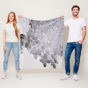 Elegante Zwarte en Grijze Limelight Hydrangea Fleece Deken