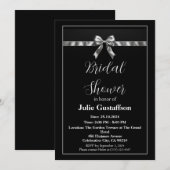 Elegante zwarte en witte bruidsuitnodiging kaart (Voorkant / Achterkant)