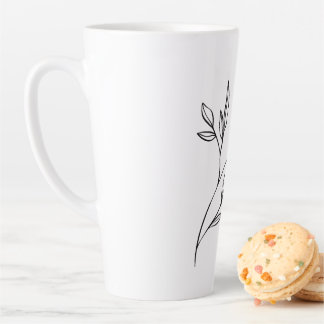 Elegante Zwarte en Witte Eenvoudige Stijl Latte Mok