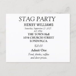 Elegante zwarte en witte feestuitnodiging voor vri briefkaart