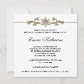 Elegante zwarte en witte meisjes eerste communie kaart (Achterkant)