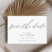 Elegante zwarte en witte niet-fotografische bruilo save the date