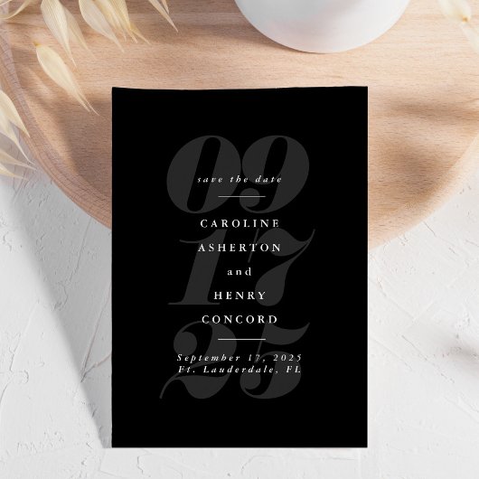 Elegante zwarte en witte trendy opvallende save th save the date