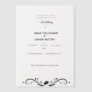 Elegante zwarte en witte trouwuitnodiging met Cl Vellum Uitnodigingen