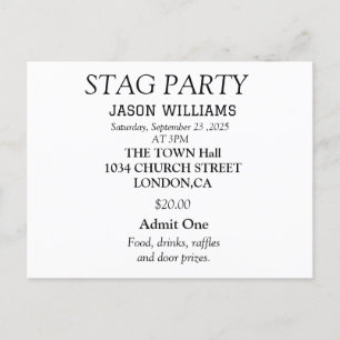 Elegante zwarte en witte vrijgezellenfeest uitnodi briefkaart