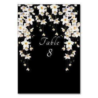 Elegante zwarte en witte waterverf bloemen kaart