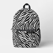 Elegante zwarte en witte zebra strepenprint koel bedrukte rugzak (Voorkant)