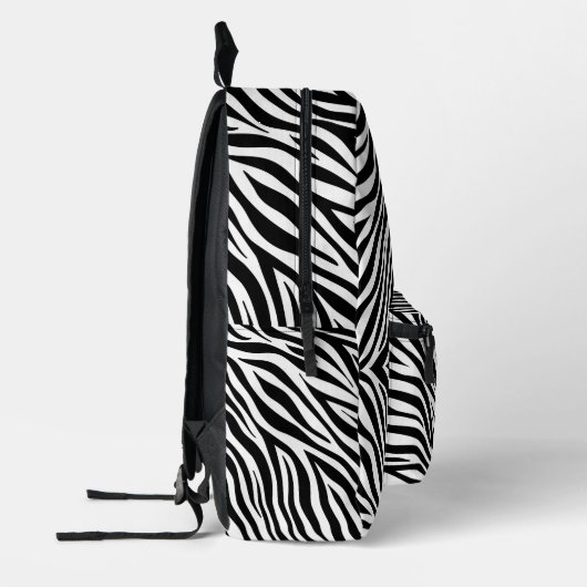 Elegante zwarte en witte zebra strepenprint koel bedrukte rugzak (Links)