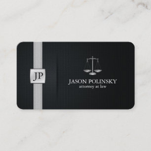 Elegante Zwarte en Zilveren Advocaat Visitekaartje