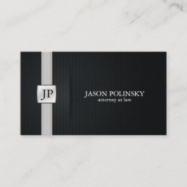 Elegante Zwarte en Zilveren Advocaat Visitekaartje