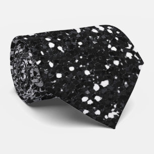 Elegante zwarte en zilveren ombre glitter glans stropdas