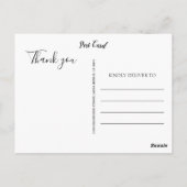 Elegante zwarte fotocollage | Blank bedankt Briefkaart (Achterkant)