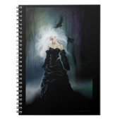 Elegante Zwarte Gotische Mysterieuze Vrouw Ravens  Notitieboek (Voorkant)