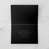 Elegante Zwarte Goud Agate Jubileumfeest Bedankkaart (Binnen)