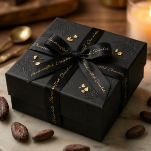 Elegante zwarte goud handgemaakte chocolade lint