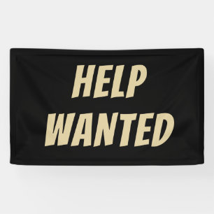 Elegante Zwarte & Gouden Banner voor Hulp Gevraagd