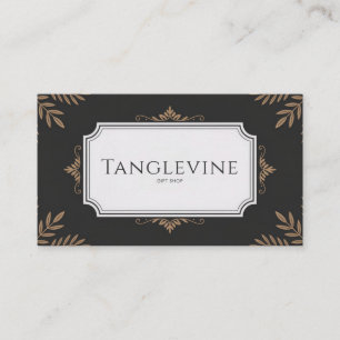 Elegante Zwarte Gouden Blad Scallop Lijst Klassiek Visitekaartje