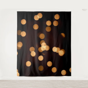 Elegante Zwarte Gouden Bokeh Fotografie Achtergron Wandkleed