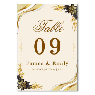 Elegante Zwarte & Gouden Bruiloft Kaart