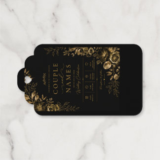 Elegante zwarte & gouden gepersonaliseerde  cadeaulabels