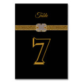 Elegante zwarte gouden glitterspeld kaart (Voorkant)