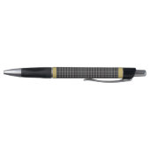 Elegante zwarte gouden grijze glen plaid monogram pen (Bodem)