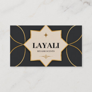 Elegante Zwarte Gouden Luxe Visitekaart | Modern P Visitekaartje