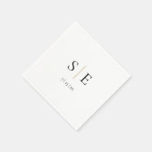 Elegante zwarte gouden monogram huwelijksservetten servet (Hoek)