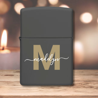 Elegante Zwarte Gouden Naam Monogram